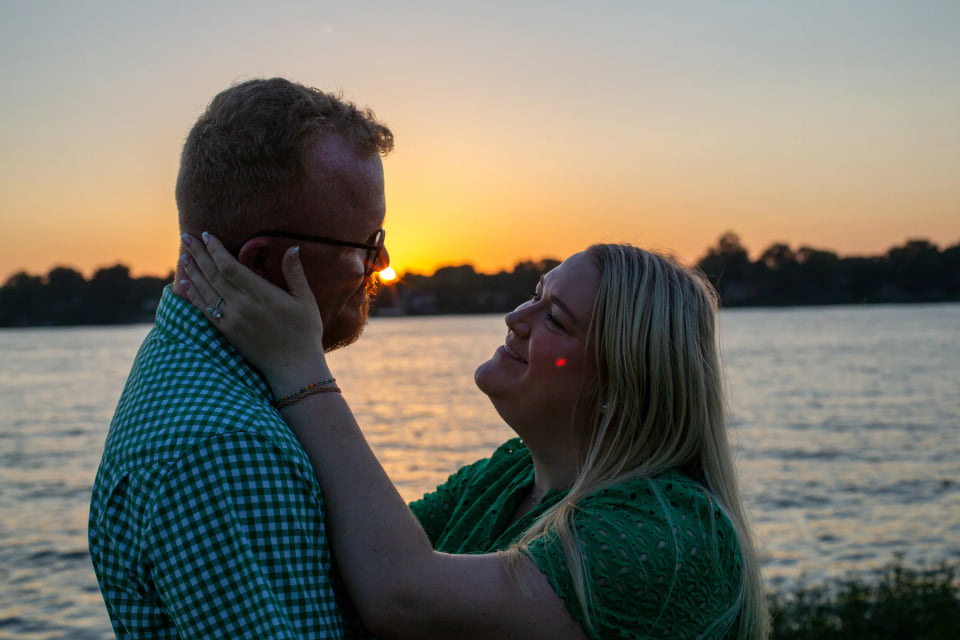 Luke and Lydia together at sunset