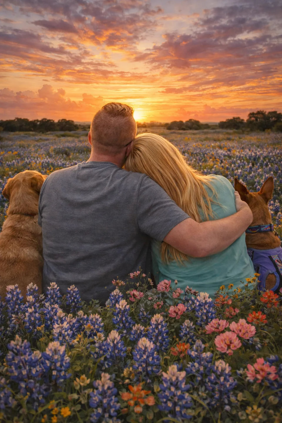 Luke and Lydia together at sunset